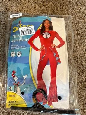 Adult Thing 1 and Thing 2 Bell Bottom Costume Small